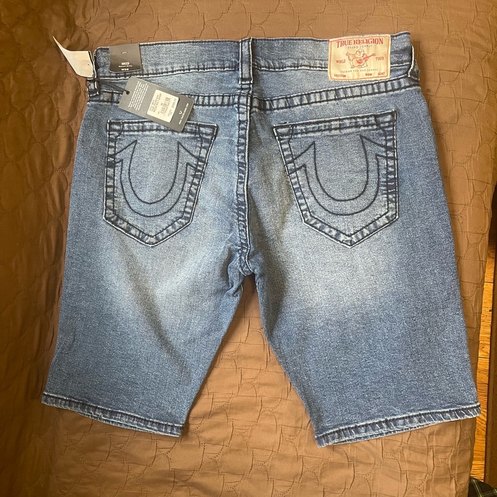 New True Religion Rocco Skinny Jeans Shorts Size 36W